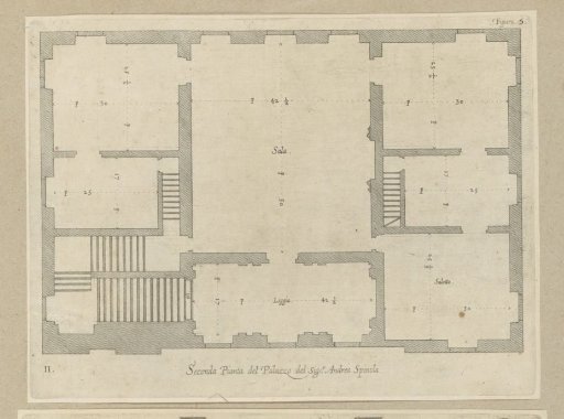 Floor plan of the first floor of the Palazzo Gambaro in Genoa