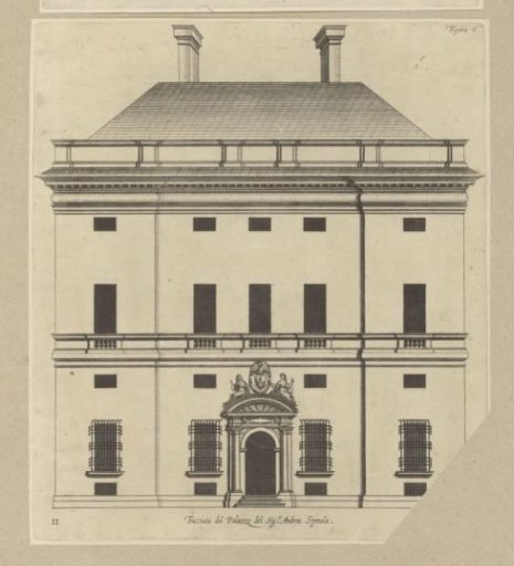 Elevation of the facade of the Palazzo Gambaro in Genoa