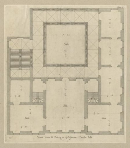 Ground plan of the ground floor of the Palazzo Balbi-Senarega in Genoa