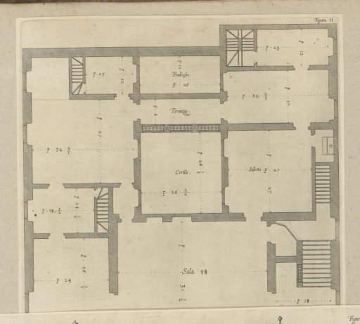 Ground plan of the first floor of the Palazzo Nicolò Spinola di Luccoli in Genoa