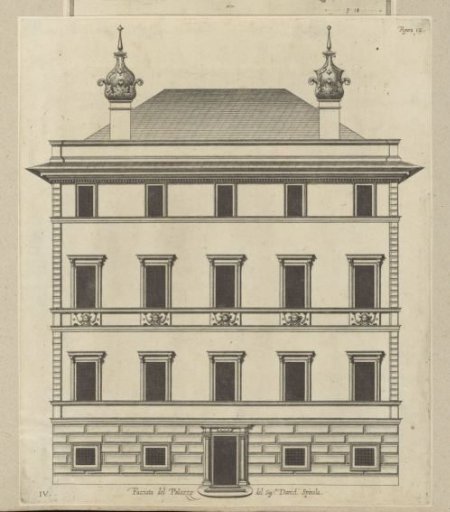 Elevation of the façade of the Palazzo Nicolò Spinola di Luccoli in Genoa