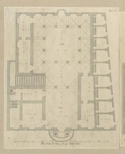 Ground plan of the first floor of the Palazzo del Melograno in Genoa