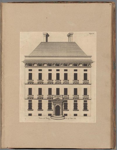 Elevation of the façade of the Palazzo del Melograno in Genoa