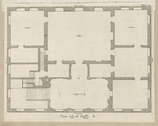 First floor plan of the Palazzo Carrega-Cataldi in Genoa