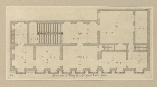 Ground plan of the first floor of the Palazzo Gio Battista Grimaldi in Genoa