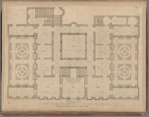 Ground plan of the ground floor of the Palazzo Durazzo-Pallavicini in Genoa