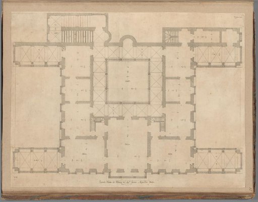 Ground plan of the first floor of the Palazzo Durazzo-Pallavicini in Genoa