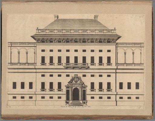 Elevation of the façade of the Palazzo Durazzo-Pallavicini in Genoa