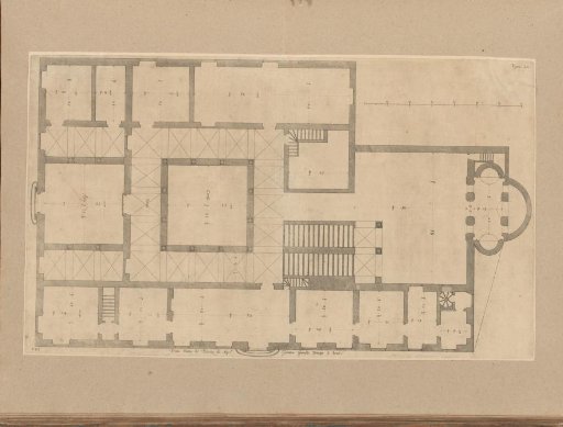 Ground floor plan of the Palazzo della Meridiana in Genoa