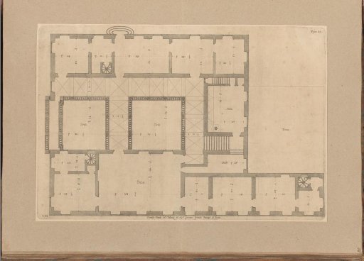 First floor plan of the Palazzo della Meridiana in Genoa