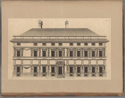 Elevation of the façade of the Palazzo della Meridiana in Genoa