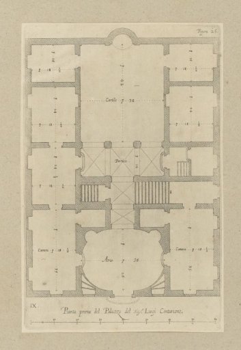 Ground floor plan of the Palazzo Podestà in Genoa