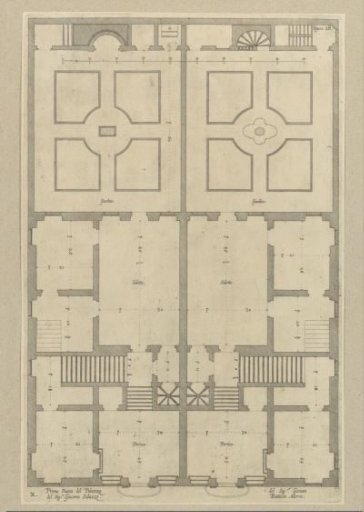 Ground floor plan of the Palazzo Cattaneo-Adorno in Genoa