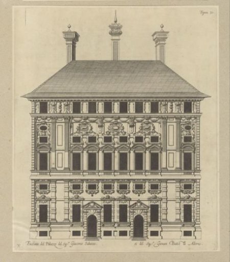 Elevation of the façade of the Palazzo Cattaneo-Adorno in Genoa