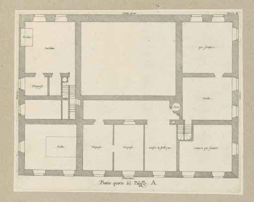 Mezzanine floor plan of the Palazzo Carrega-Cataldi in Genoa