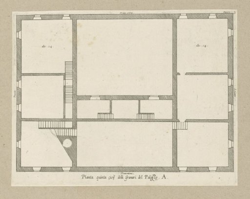 Floor plan of the attic of the Palazzo Carrega-Cataldi in Genoa