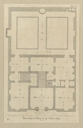 First floor plan of the Palazzo Campanella in Genoa