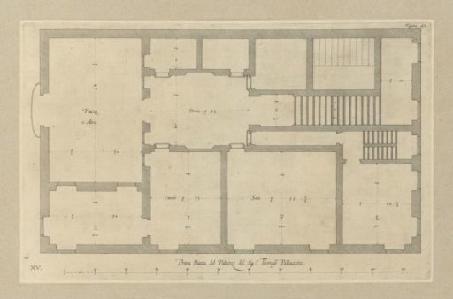 Ground plan of the Palazzo dell'Acquedotto de Ferrari Galliera in Genoa