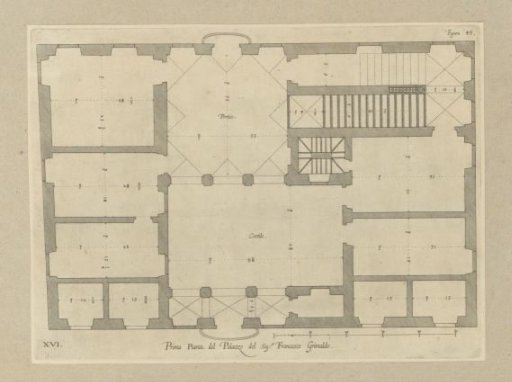 Plan of the ground floor of the Palazzo Spinola di Pellicceria in Genoa
