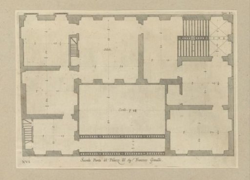 Ground plan of the first floor of the Palazzo Spinola di Pellicceria in Genoa