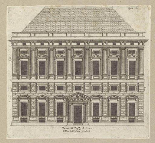 Elevation of the façade of the Palazzo Carrega-Cataldi in Genoa