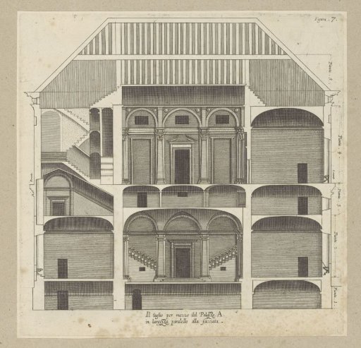 Cross-section of the Palazzo Carrega-Cataldi in Genoa