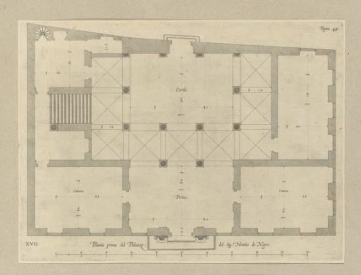 Ground plan of the ground floor of the Palazzo Ambrogio Di Negro in Genoa