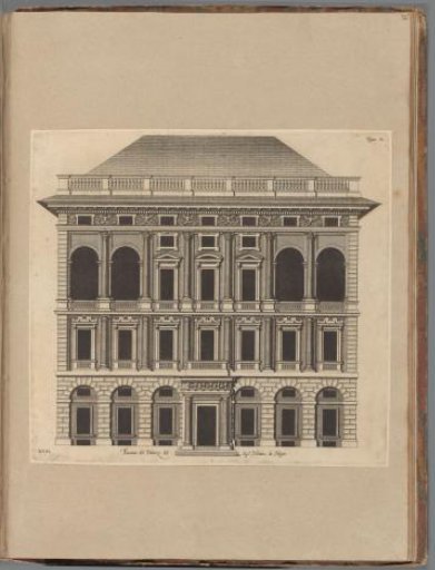 Uprising of the façade of the Palazzo Ambrogio Di Negro in Genoa