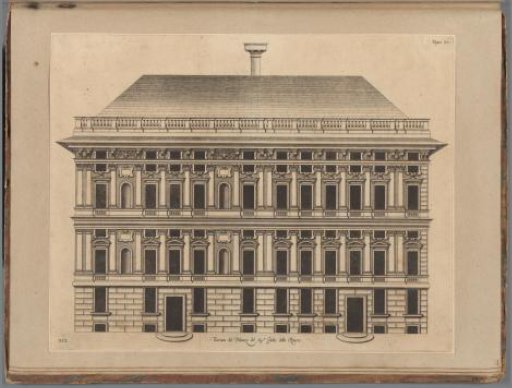 Elevation of the façade of the Palazzo Clemente della Rovere in Genoa