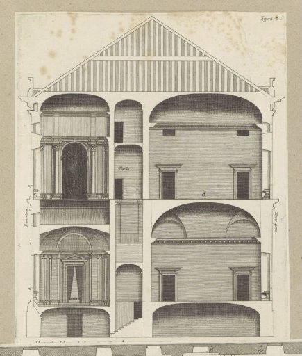 Longitudinal section of the Palazzo Carrega-Cataldi in Genoa