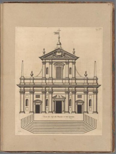 Elevation of the façade of the basilica SS. Annunziata del Vastato in Genoa
