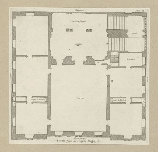 Ground plan of the first floor of the Villa Giustiniani-Cambiaso in Genoa