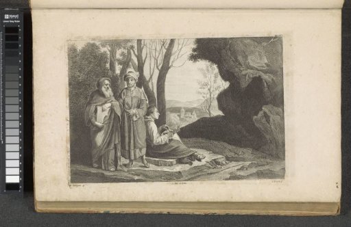 Three Philosophers in a mountainous landscape