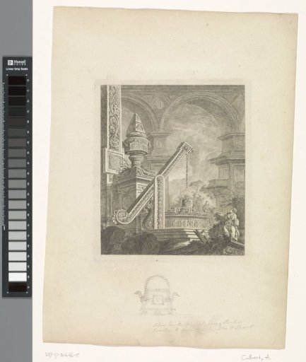 Architectural fantasy with a water pump