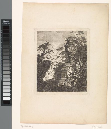 Landscape with ruins and a grotesque vase