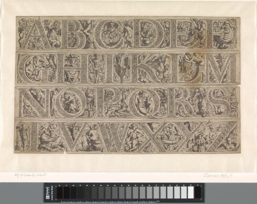 Frieze with the letters A, B, C, D, E, F