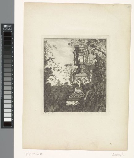 Landscape with a grotesque vase