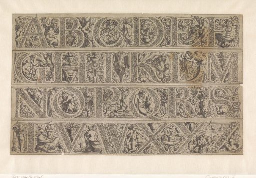 Frieze with the letters G, H, I, K, L, M