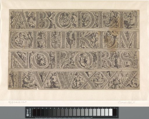 Frieze with the letters N, O, P, Q, R, S