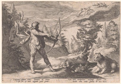 Arcas aims his arrow at Callisto
