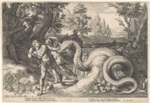 Companions of Cadmus devoured by a dragon