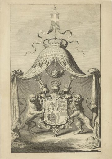 Coat of arms of Savoy flanked by two lions