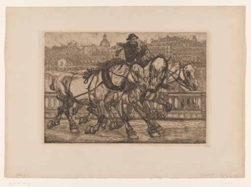 Horses on the Pont Sully in Paris