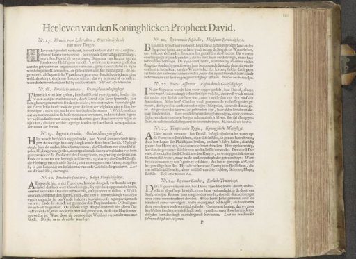 Eight captions illustrating scenes from the life of David