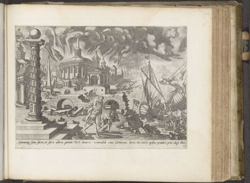 Aeneas rescues his father from burning Troy