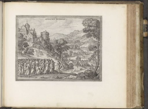 River landscape with Christ and the woman with the issue of blood
