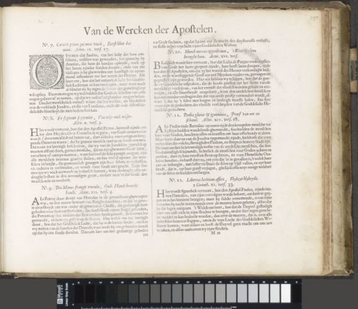 Six explanations of scenes depicting the works of the apostles