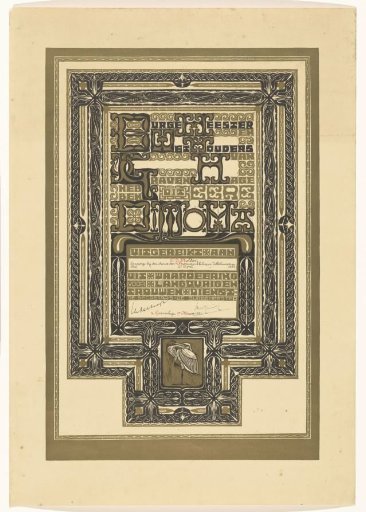 Diploma for 25th anniversary of office, 1931