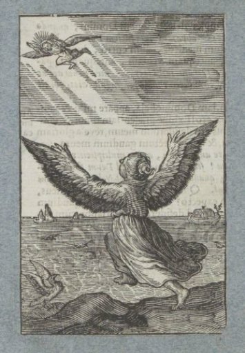 Child with wings attempting to fly