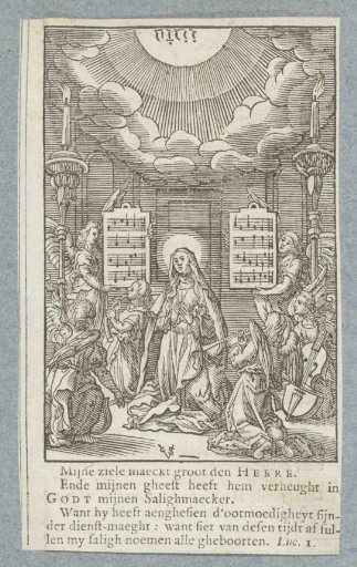 Mary surrounded by singing angels